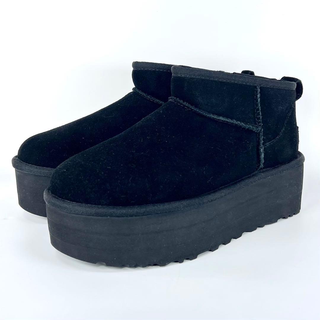 【新品未使用】UGG ULTRA MINI PLATFORM ブーツ 黒24.0