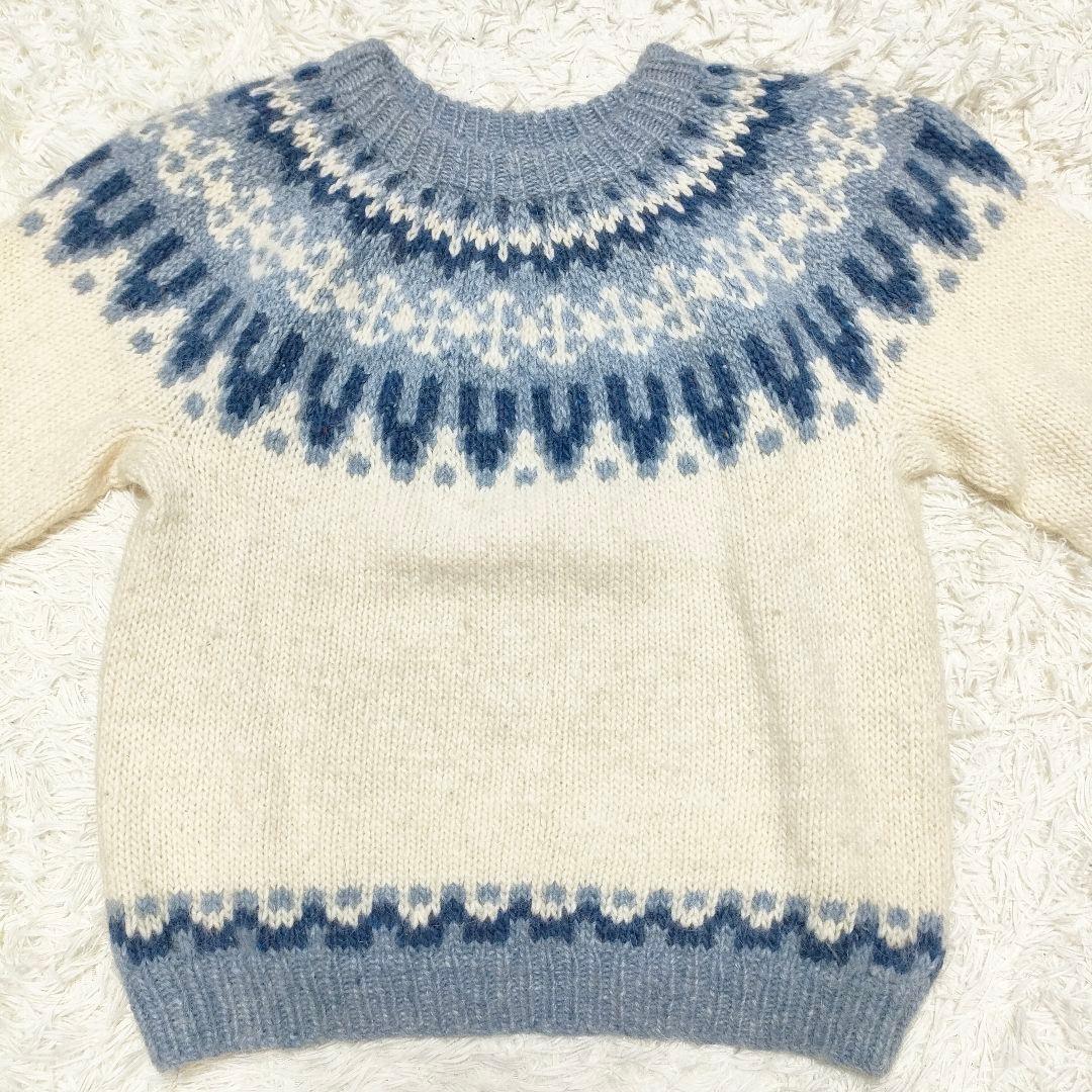 シェットランド　セーター　ノルディック柄　肉厚ピュアウール100%　XL〜XXL