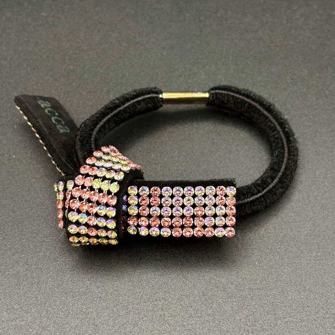 美品✨acca アッカ ヘアゴム ラインストーン ドレスポニー ブリジット 黒