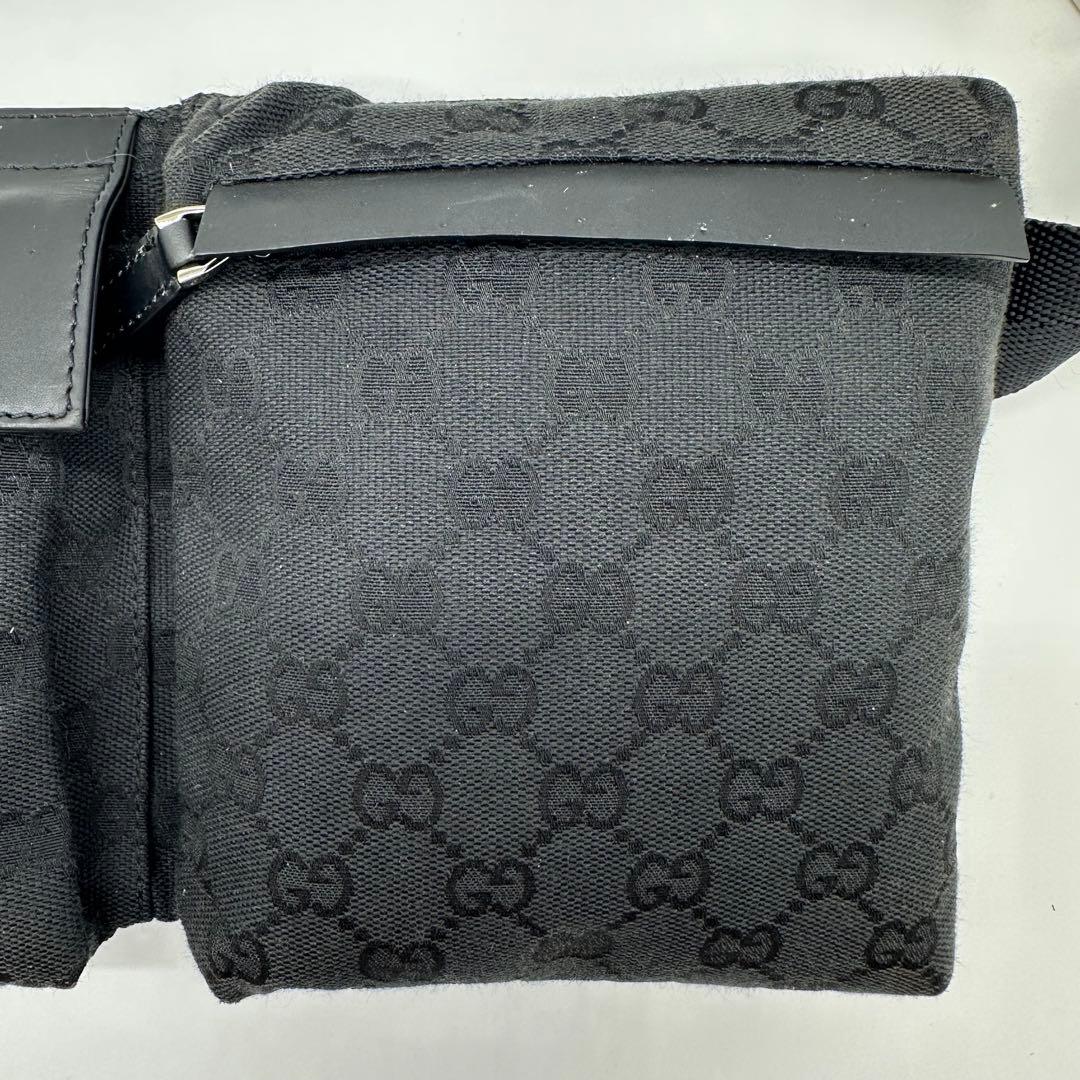 【極美品】GUCCI ボディバッグ ウエストポーチ GG キャンバス ブラック