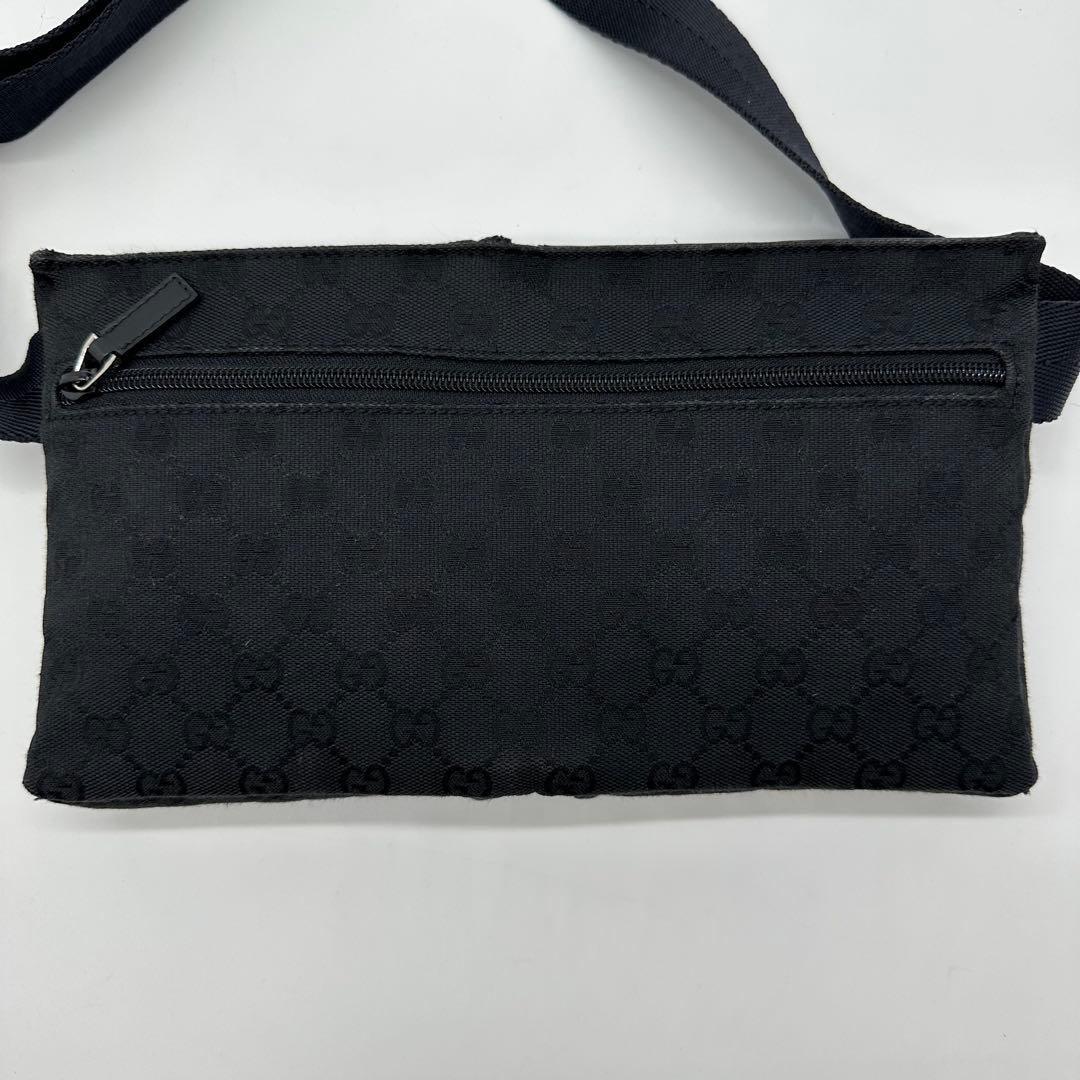 【極美品】GUCCI ボディバッグ ウエストポーチ GG キャンバス ブラック