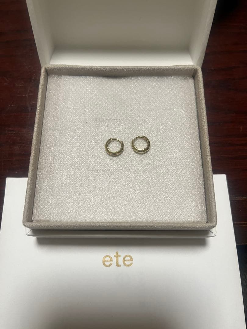 【杏仁豆腐】ete エテ K18 YG フープ ピアス　片耳