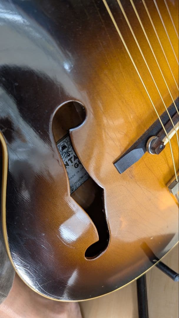 サンバースト アコースティックギター フルボディピックギターmontano昭和