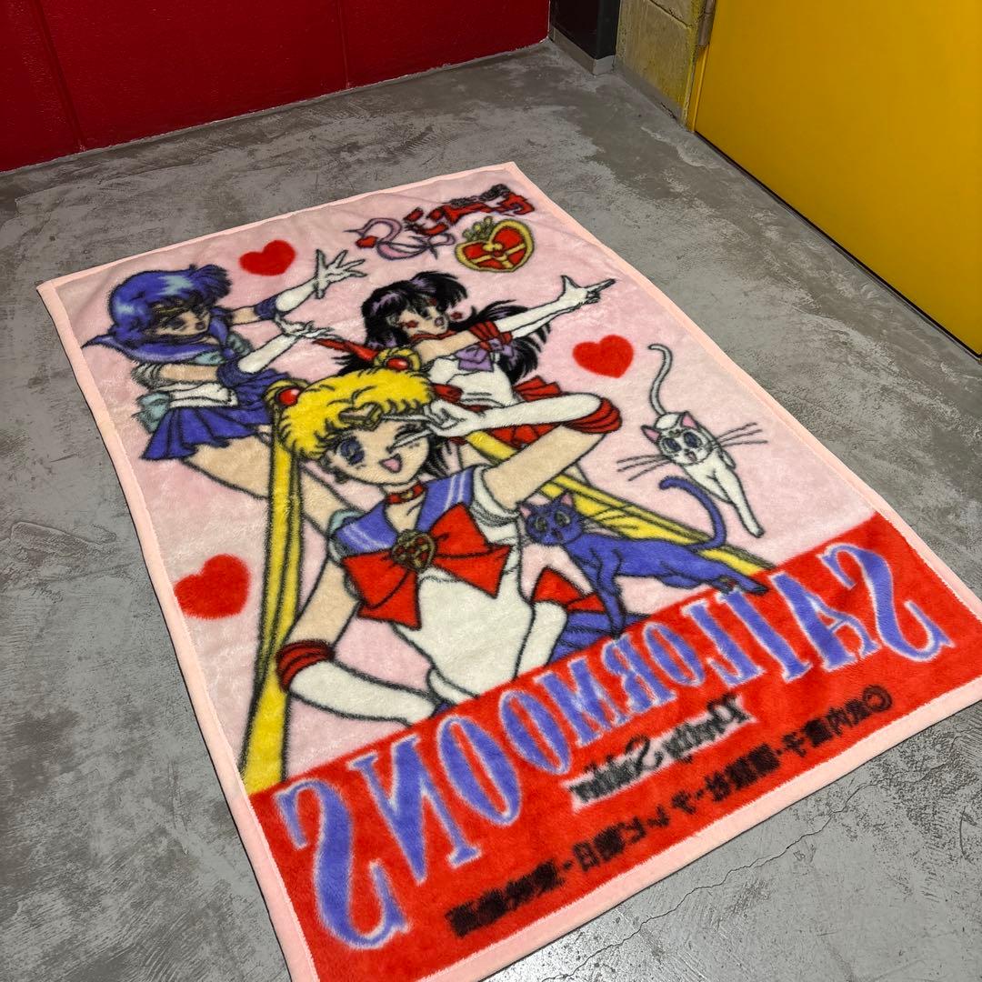 当時物　90s セーラームーン SAILOMOON　ビックプリント　毛布