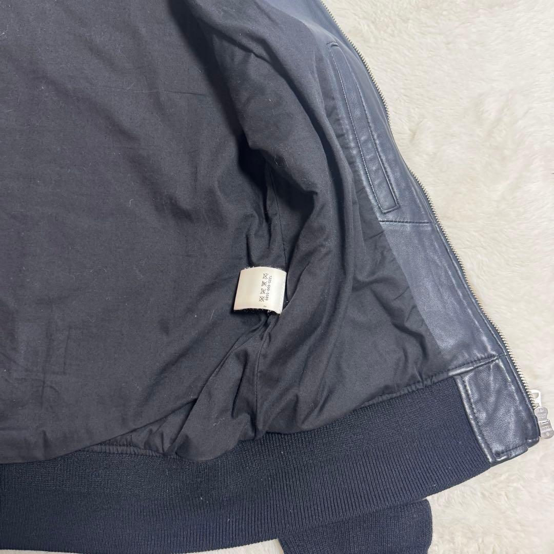美品ユナイテッドアローズ羊革フーテッドレザーライダースジャケットSブラック