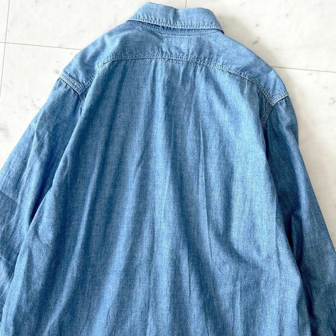 人気 マディソンブルー ハンプトン シャンブレー シャツ デニムシャツ 刺繍