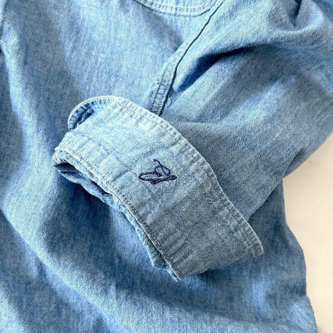 人気 マディソンブルー ハンプトン シャンブレー シャツ デニムシャツ 刺繍