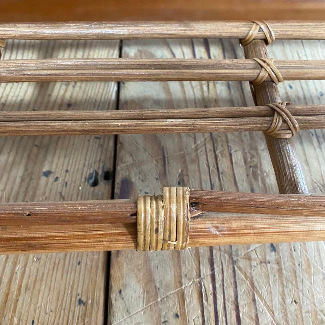 ヴィンテージ ラタン 飾り棚 植物台 昭和レトロ y53