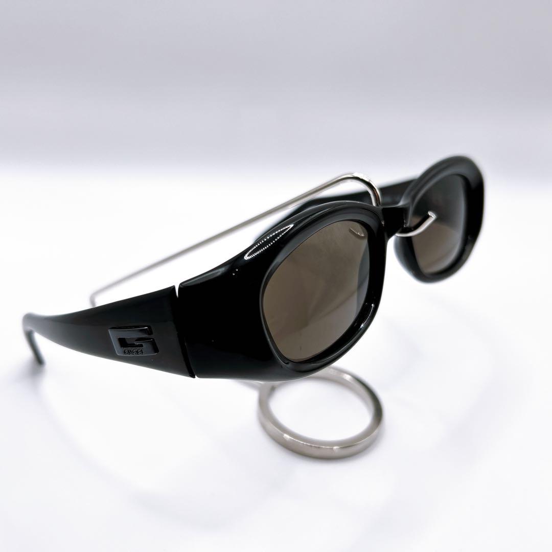 希少✨グッチ サングラス サイドロゴ Gロゴ ブラック ゴールド