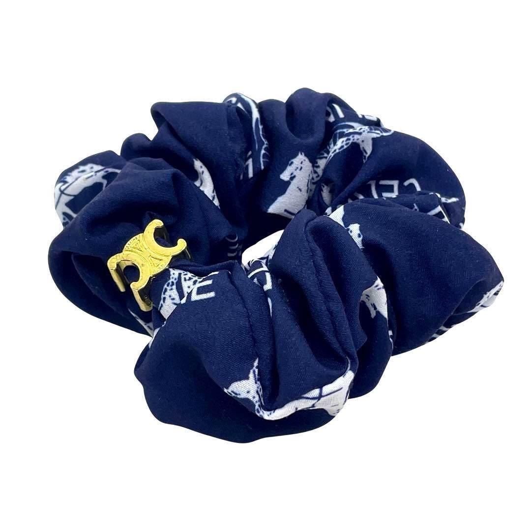 ぽ*ん様 一点物 正規品 セリーヌ シュシュ トリオンフ 髪留め ブランド 夏