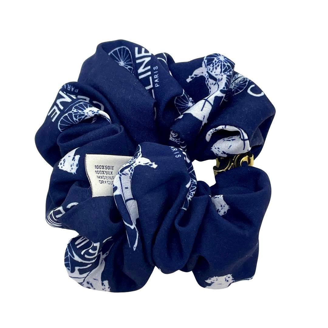 ぽ*ん様 一点物 正規品 セリーヌ シュシュ トリオンフ 髪留め ブランド 夏