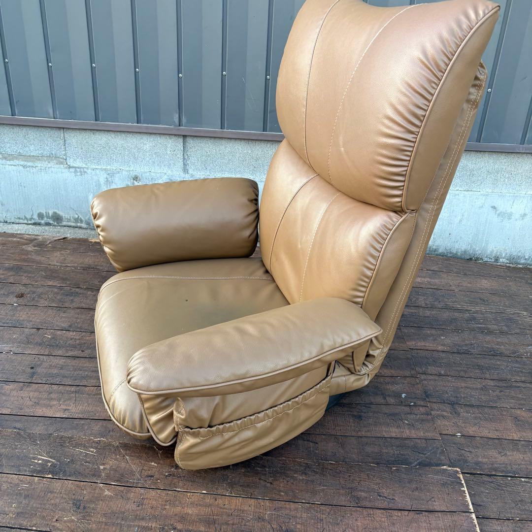 リクライニング座椅子 リラックスチェア アームチェア 大型 ハイバック 回転式