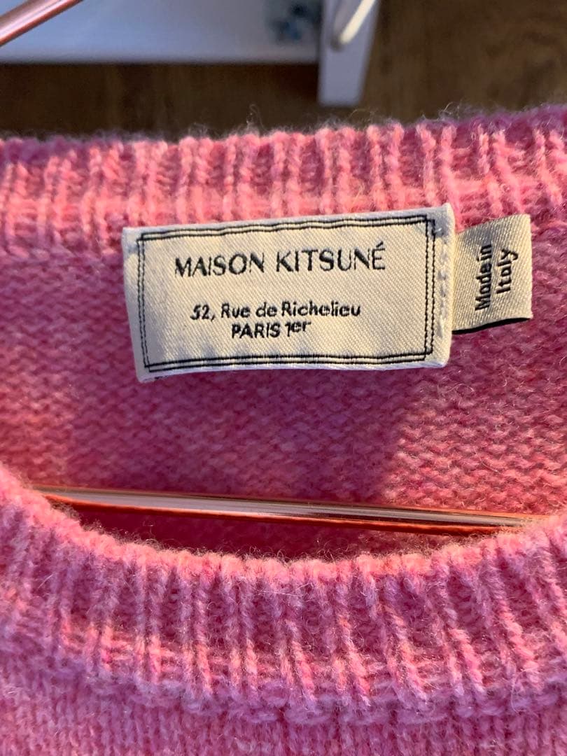 【新品未使用】MAISON KITSUNÉ キツネ柄セーター ピンク