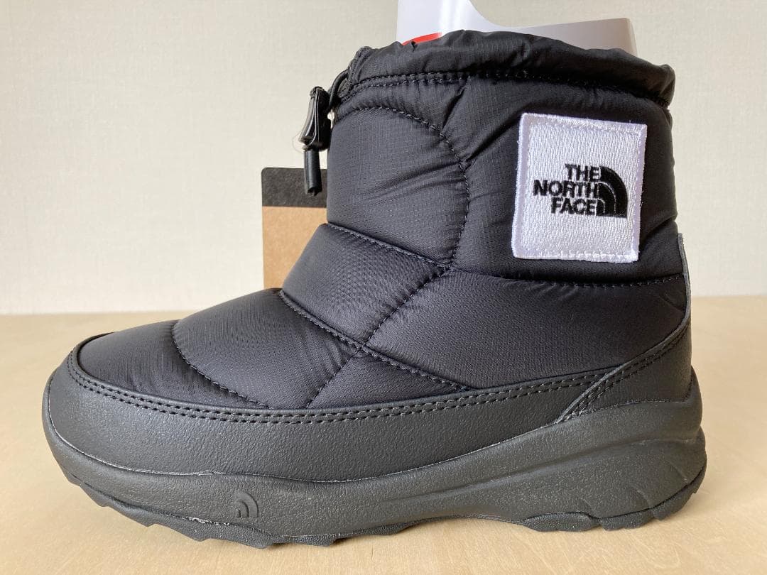 22cm 黒 ノースフェイス キッズ ヌプシ ブーティ ロゴ NFJ52280
