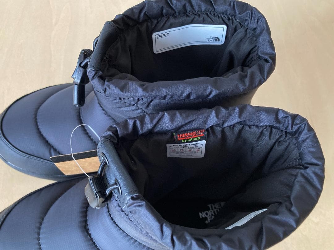 22cm 黒 ノースフェイス キッズ ヌプシ ブーティ ロゴ NFJ52280