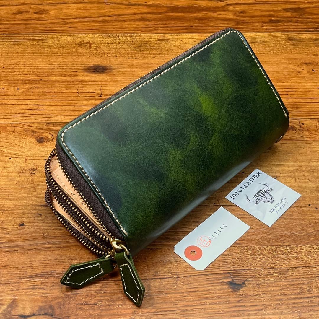 イタリアンレザー メンズ 財布 長財布 ダブルファスナー ダブルジップ