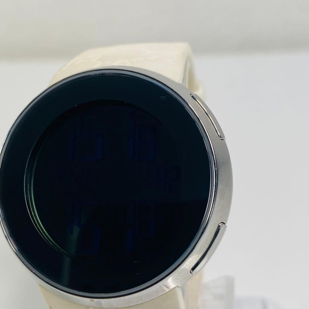 グッチ　腕時計　レディース　I-グッチ　YA114403 　ホワイトラバーベルト