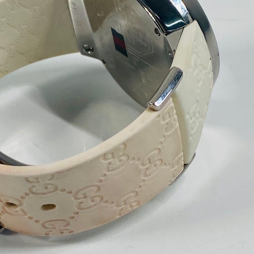 グッチ　腕時計　レディース　I-グッチ　YA114403 　ホワイトラバーベルト