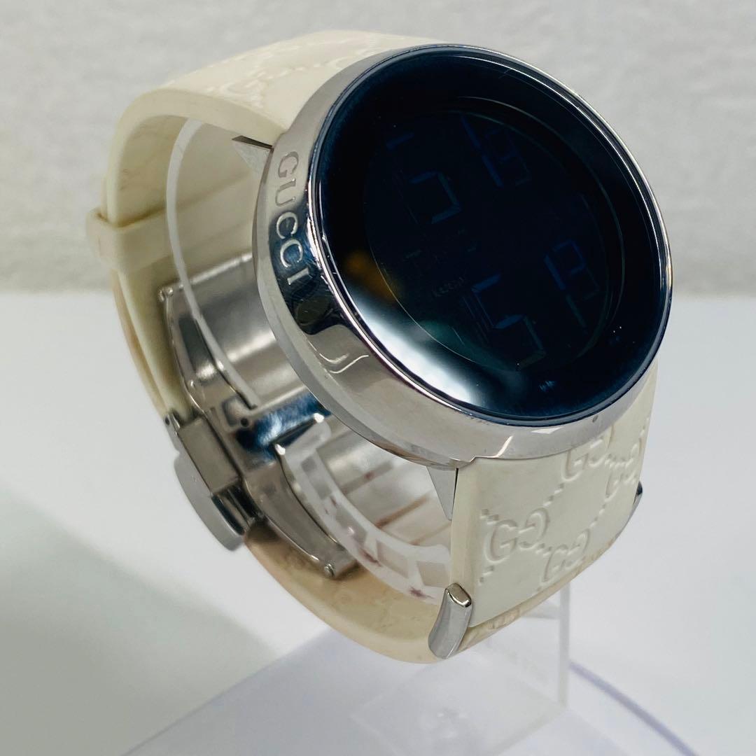 グッチ　腕時計　レディース　I-グッチ　YA114403 　ホワイトラバーベルト