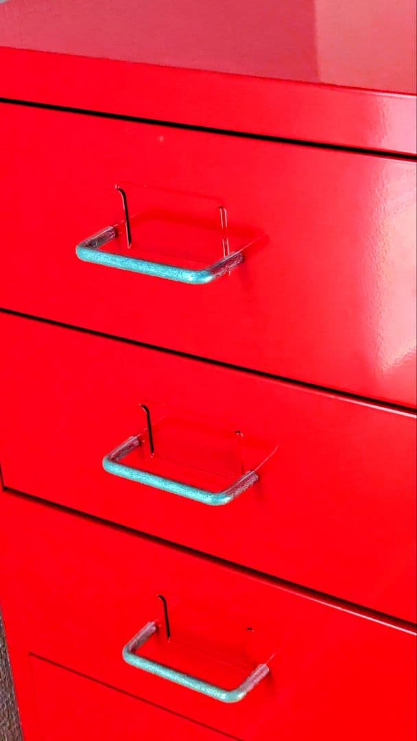 【廃盤】【IKEA】HELMER ヘルメル キャスター付き　レッド　キャビネット