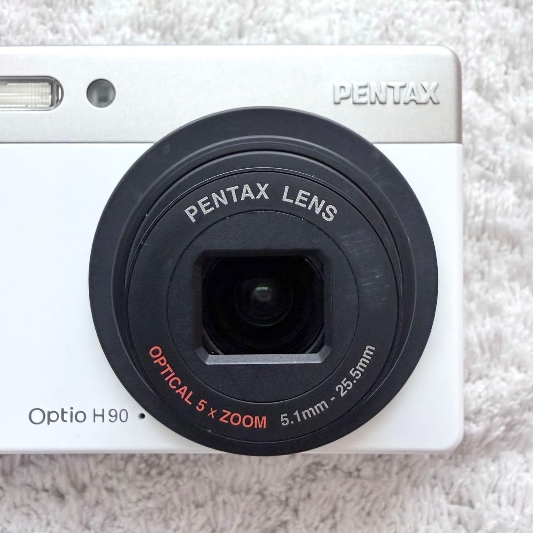 【動作確認済】PENTAX ペンタックス Optio H90 レトロコンデジ 白