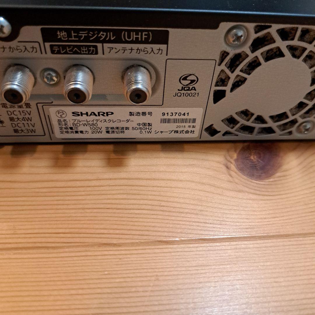 SHARP AQUOS ブルーレイプレーヤー 本体 BD-W580