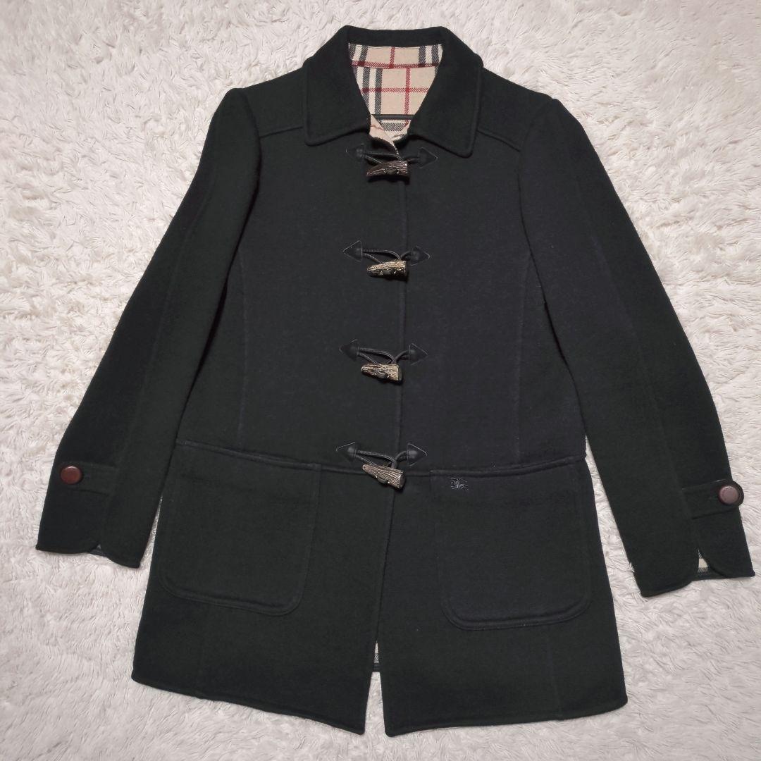 極美品！バーバリーロンドン　ウールダッフルコート ノバチェック　トグル　水牛　L