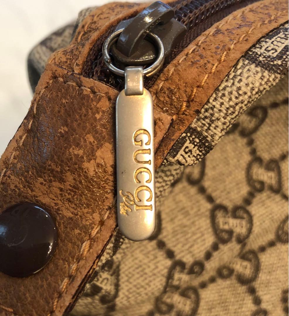 GUCCI キャンバス ボストンバッグ シェリーライン プラス PVC