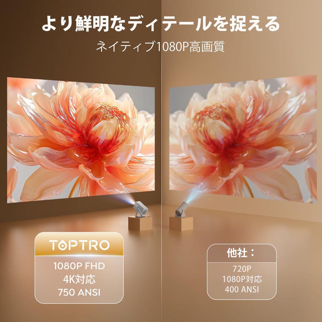 ✨プロジェクター 家庭用750ASNI 高輝度 プロジェクター 4K WiFi