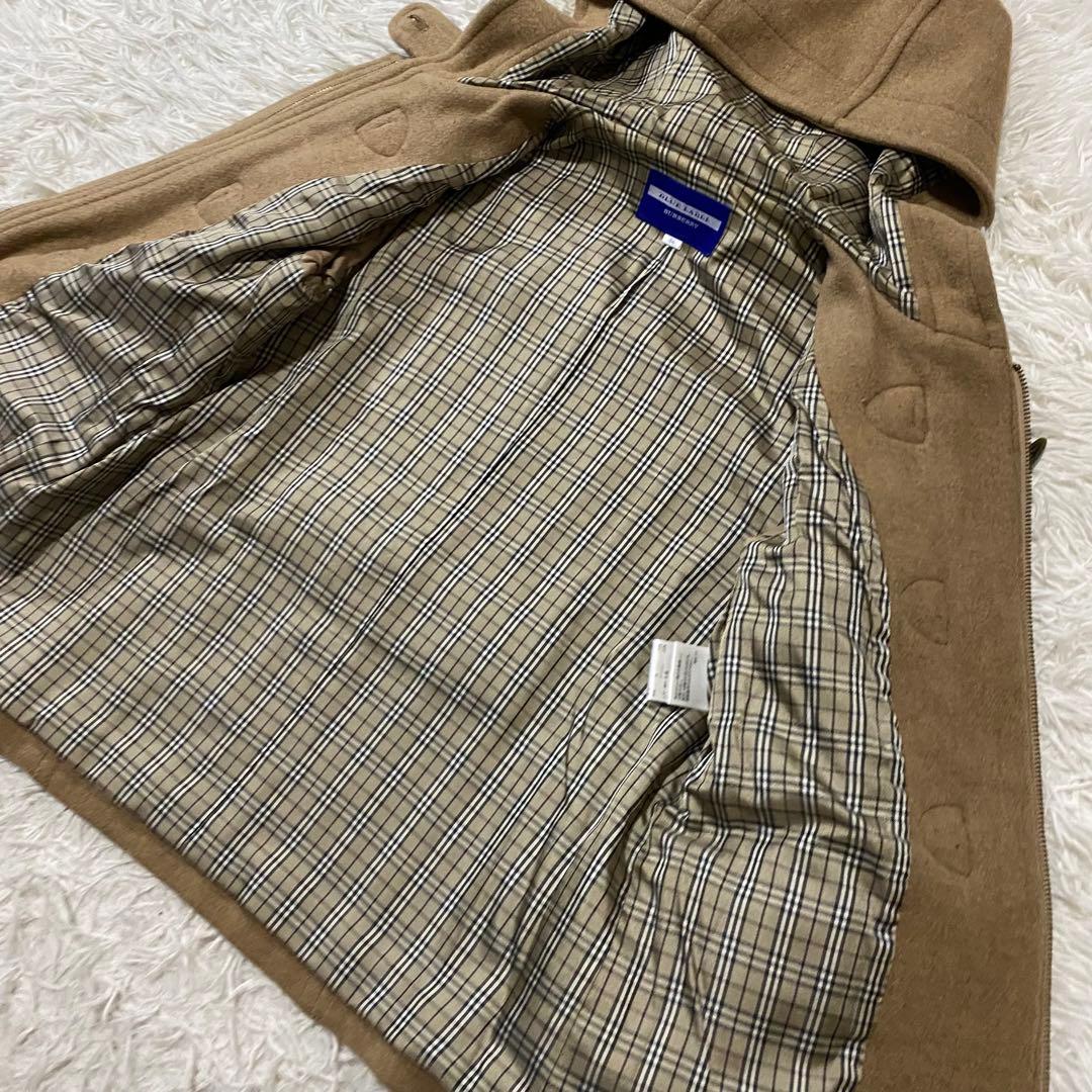 【美品】バーバリーブルーレーベル　ダッフルコート　ノバチェック　ブラウン　S