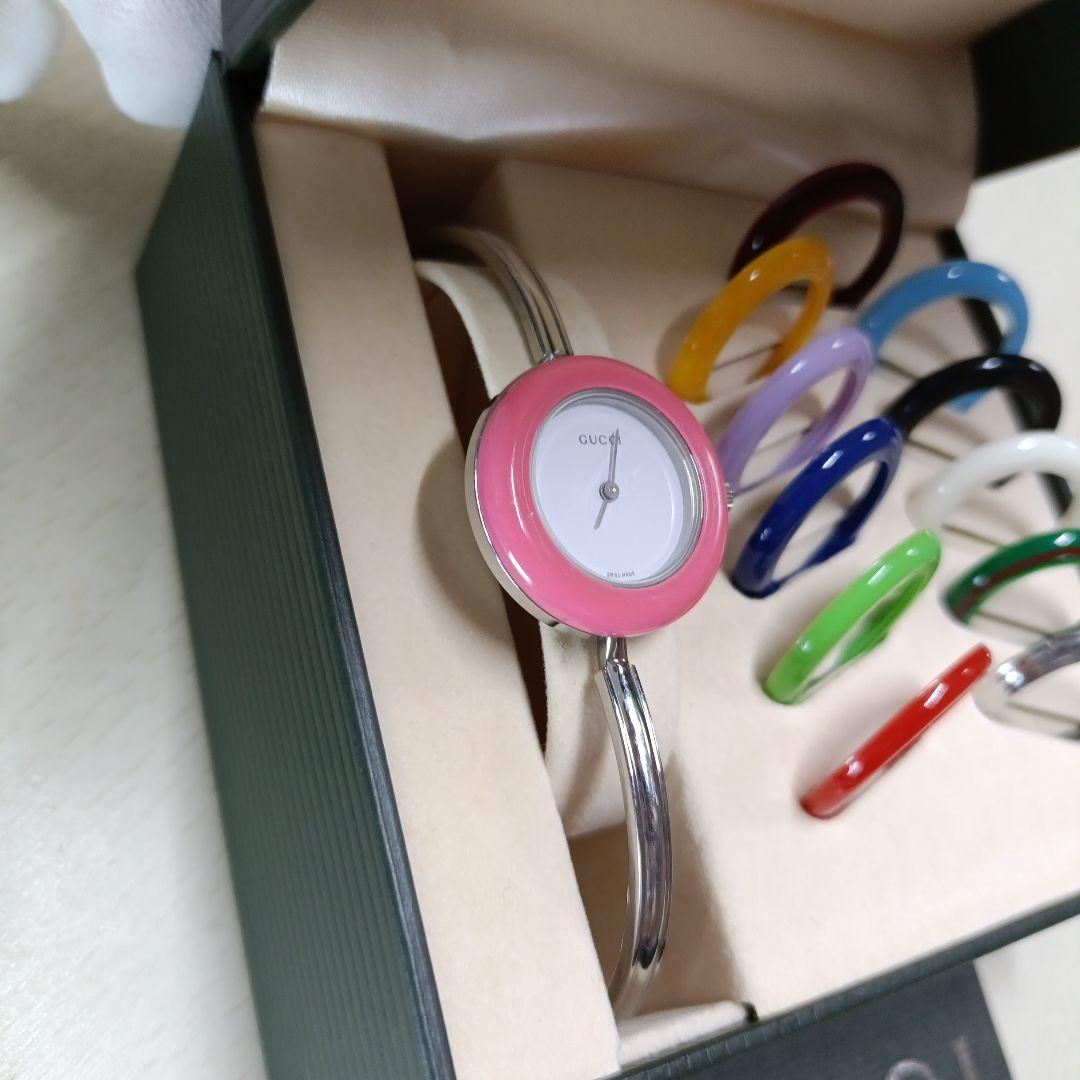 貴重なシルバー　GUCCI ベゼルチェンジ 時計　電池交換済