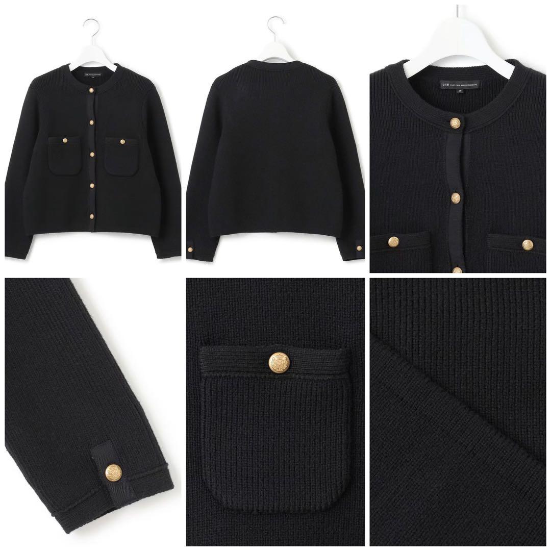 大きいサイズ 23区 コットンリリーニットジャケット(自由区ICBクミキョク)