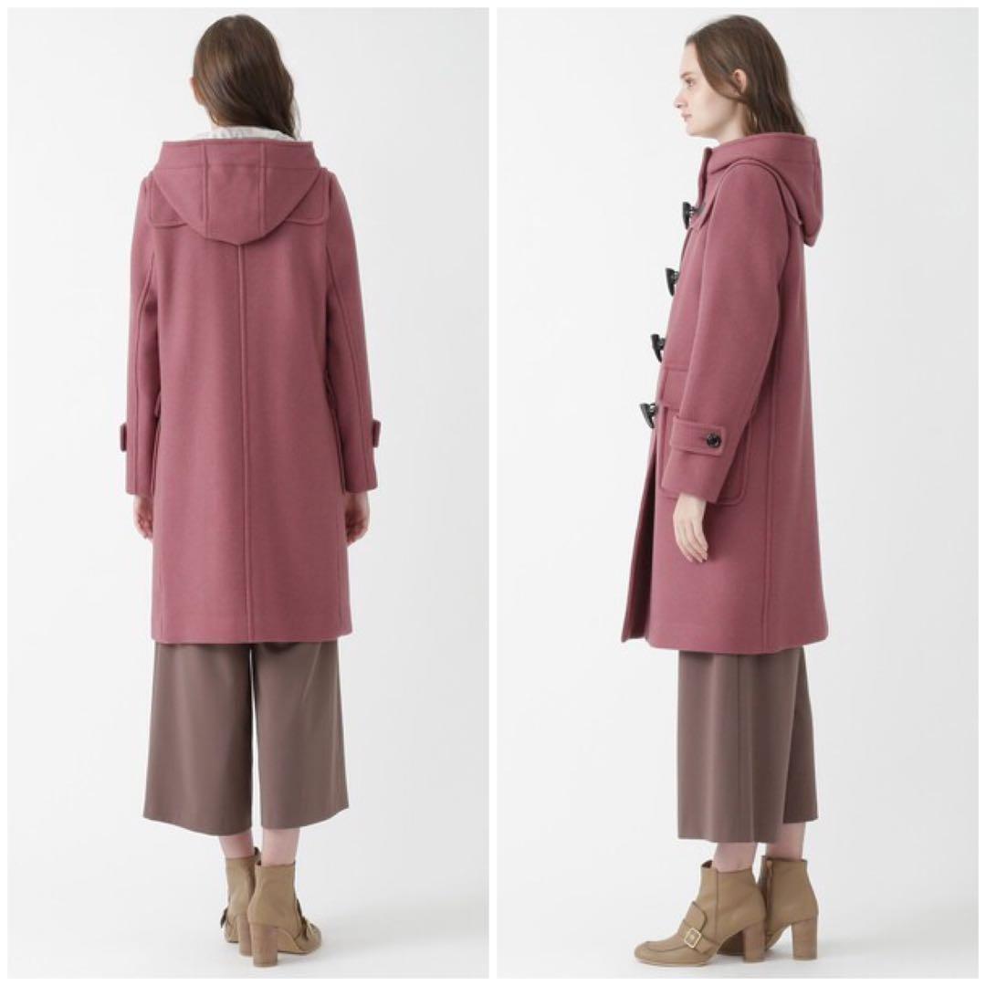 未使用に近い ブルーレーベル　エアリーメルトンロングダッフルコート M ピンク