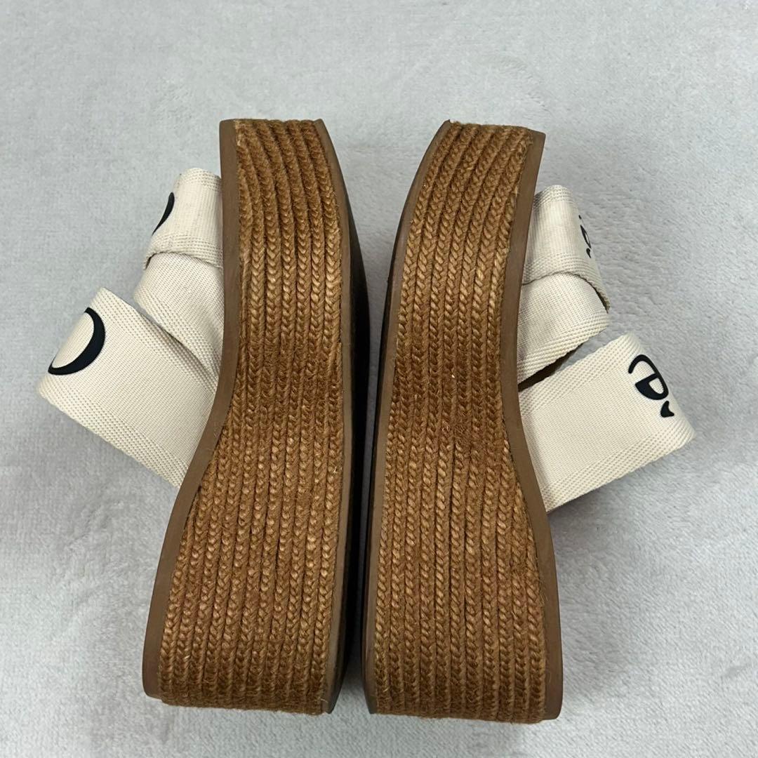 K630 23.0cm クロエ エスパドリーユ 厚底 サンダル レディース