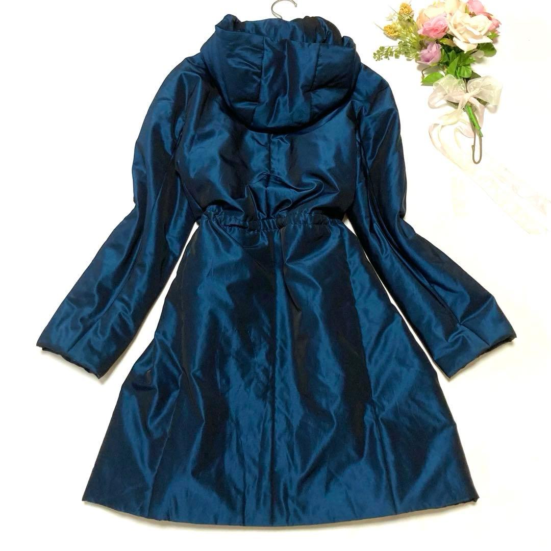 GIVENCHY ジバンシー ドローコード 中綿 フーデッドコート 42 ブルー