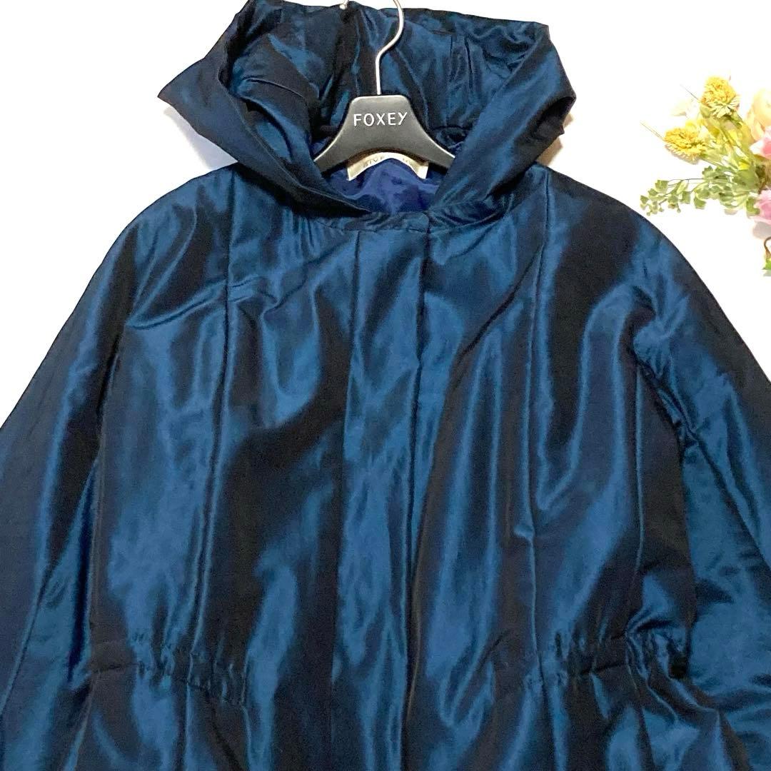 GIVENCHY ジバンシー ドローコード 中綿 フーデッドコート 42 ブルー