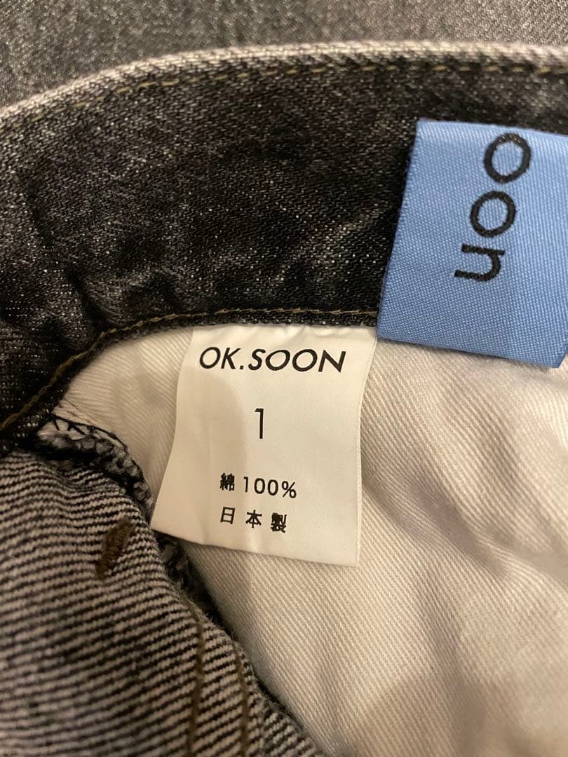 オクスン　original wide denim black 1