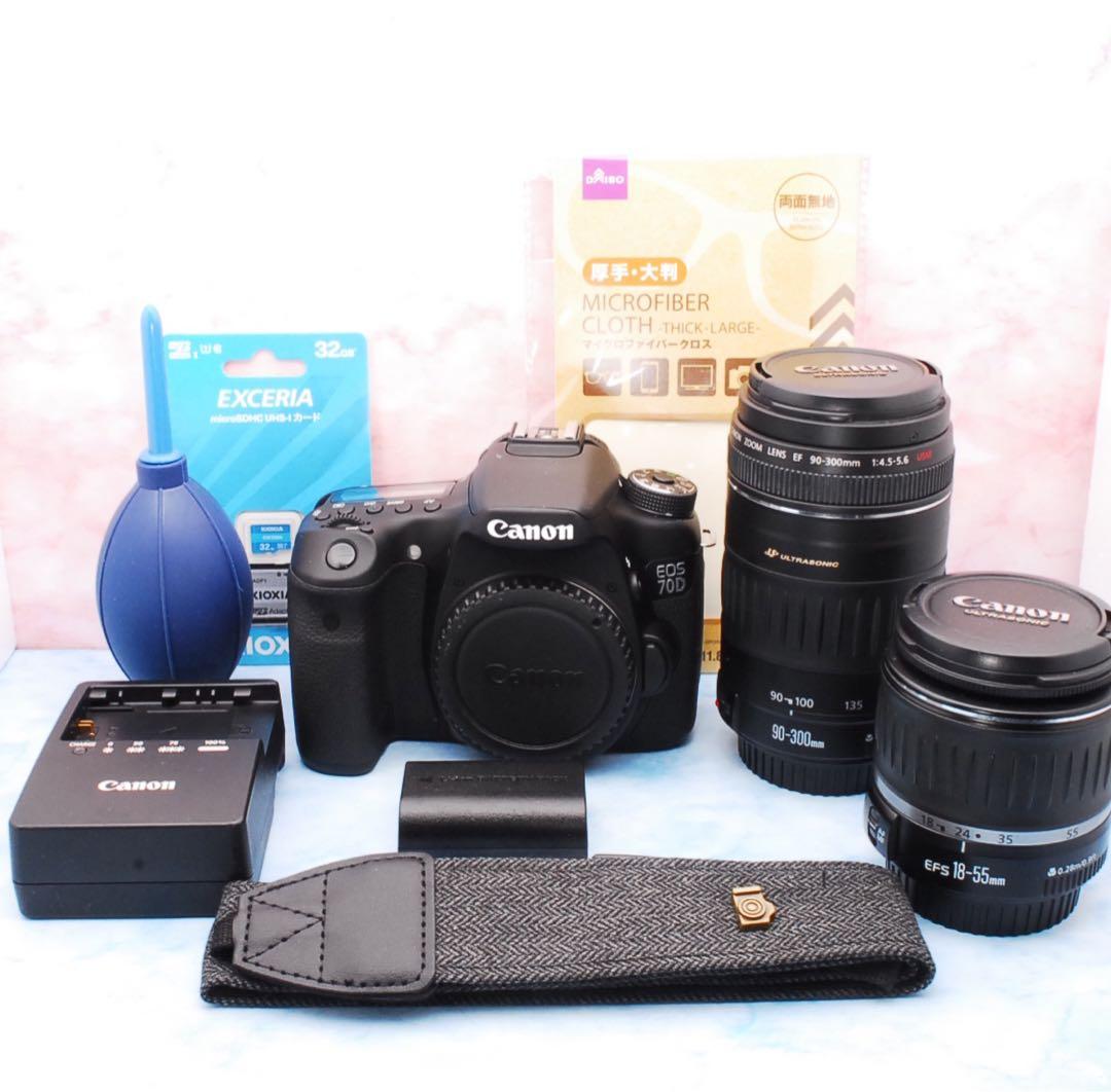 Canon EOS 70D★一眼レフカメラ★超望遠レンズ付★Wi-Fi