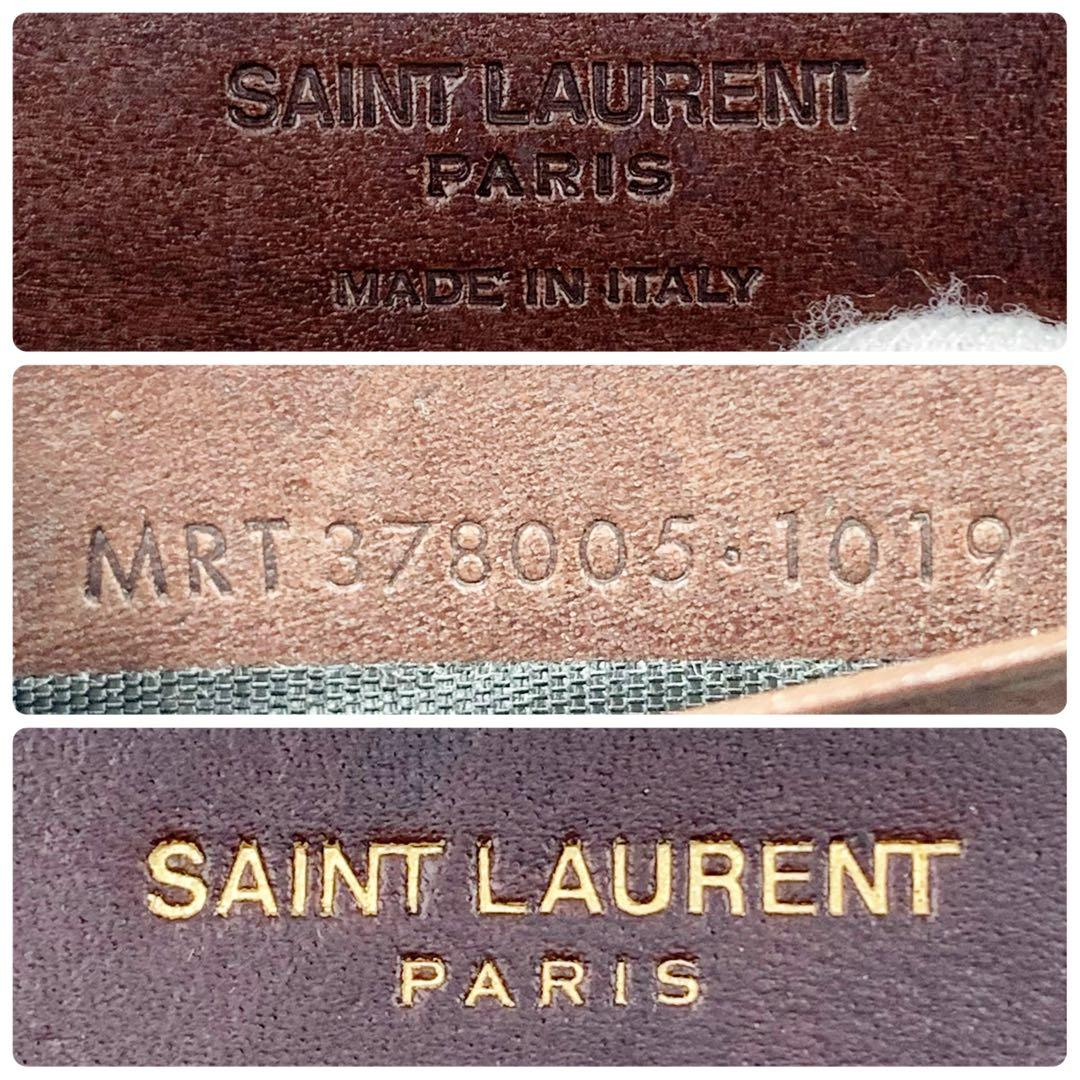 【✨美品✨】 サンローラン マネークリップ カーフスキン ブラウン 付属品完備