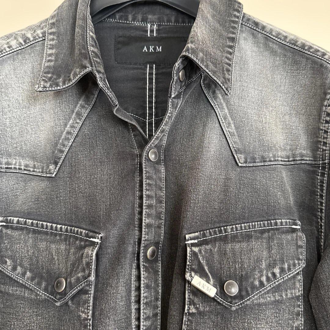 AKM グレー デニムシャツ