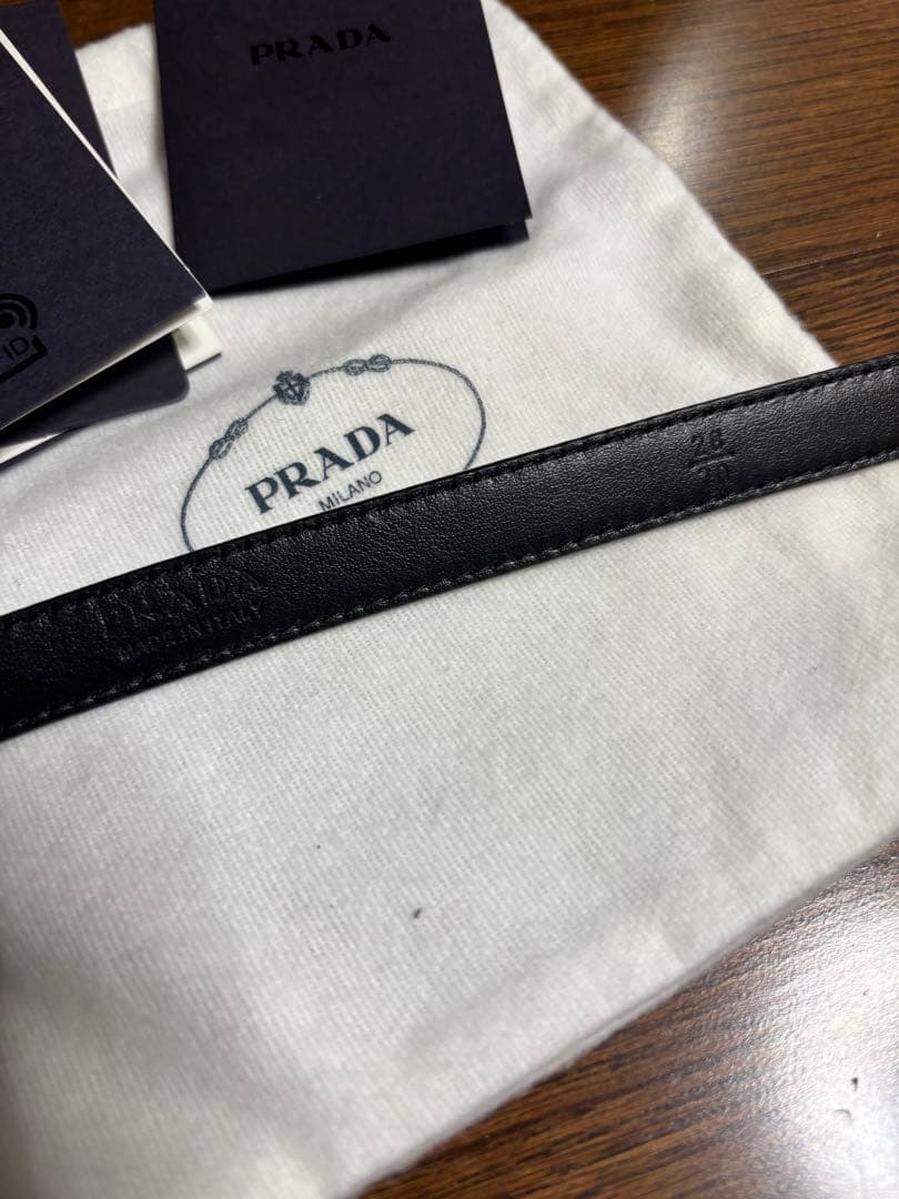 PRADA プラダ ベルト サフィアーノ レザー レディース 70cm ブラック