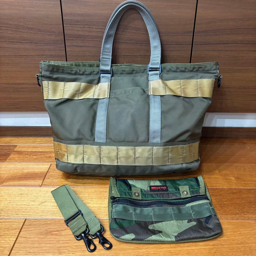 BRIEFING × BEAMS別注トートバッグカーキ