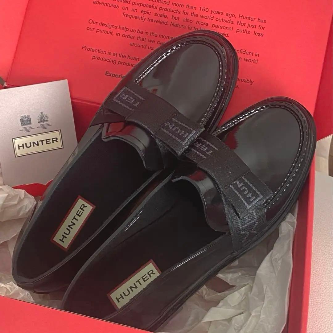 新品未使用✨HUNTER リボン ローファー レインシューズ 24.5cm