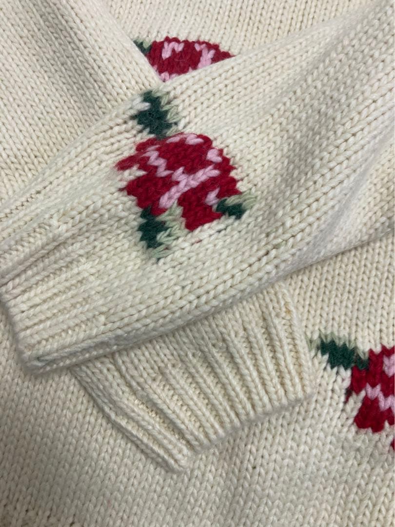 sienneアイボリー 花柄 ニットセーター 長袖