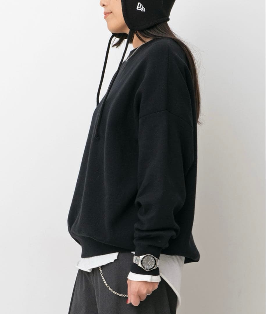 ☆美品☆【AP STUDIO】コットンカシミヤリラックス プルオーバー　ブラック