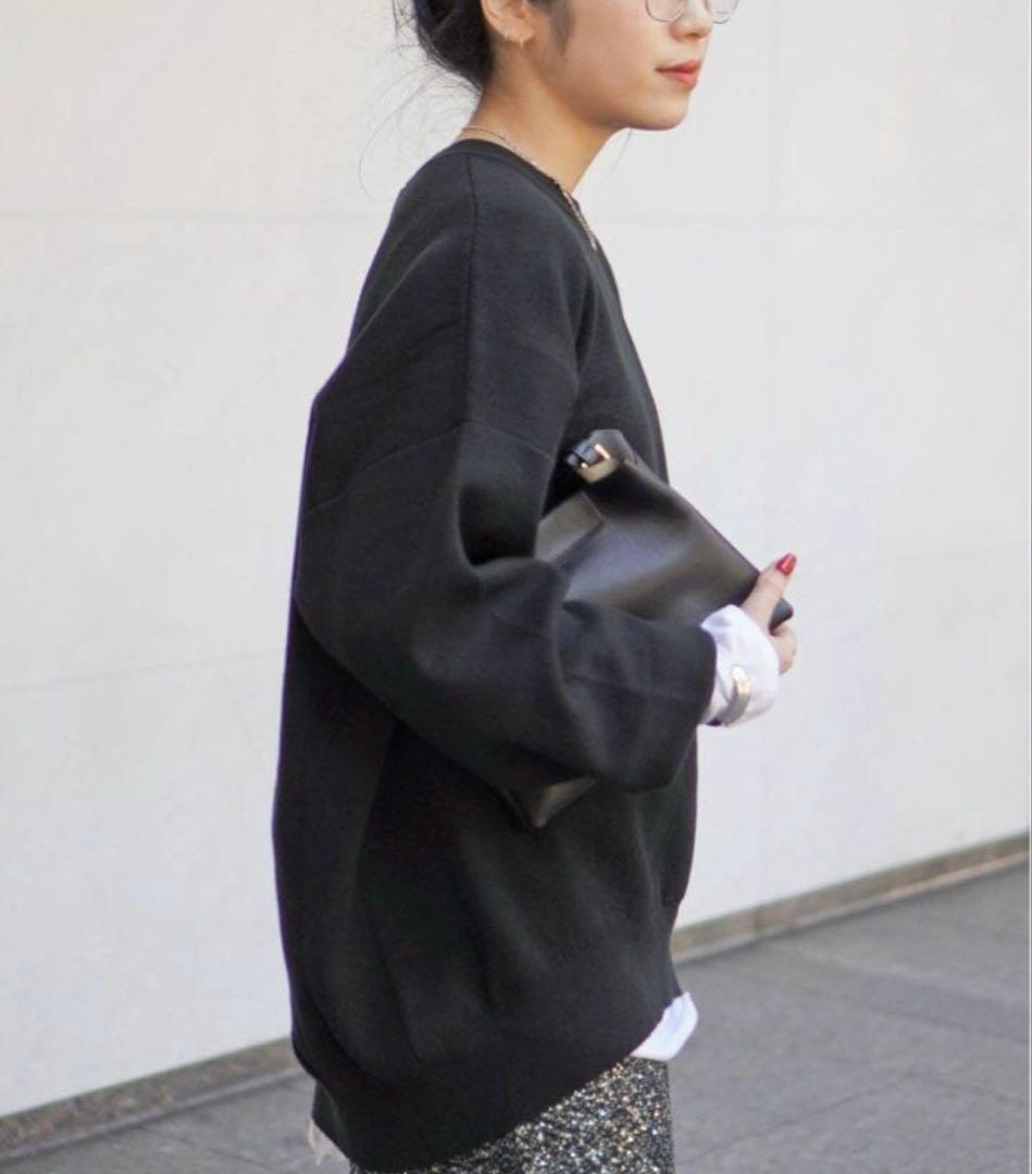 ☆美品☆【AP STUDIO】コットンカシミヤリラックス プルオーバー　ブラック