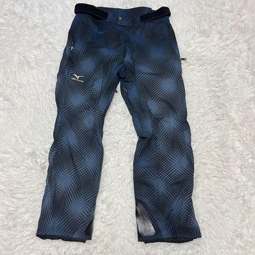 美品 最高峰 ミズノ MIZUNO セットアップ スキー ウェア ネイビー