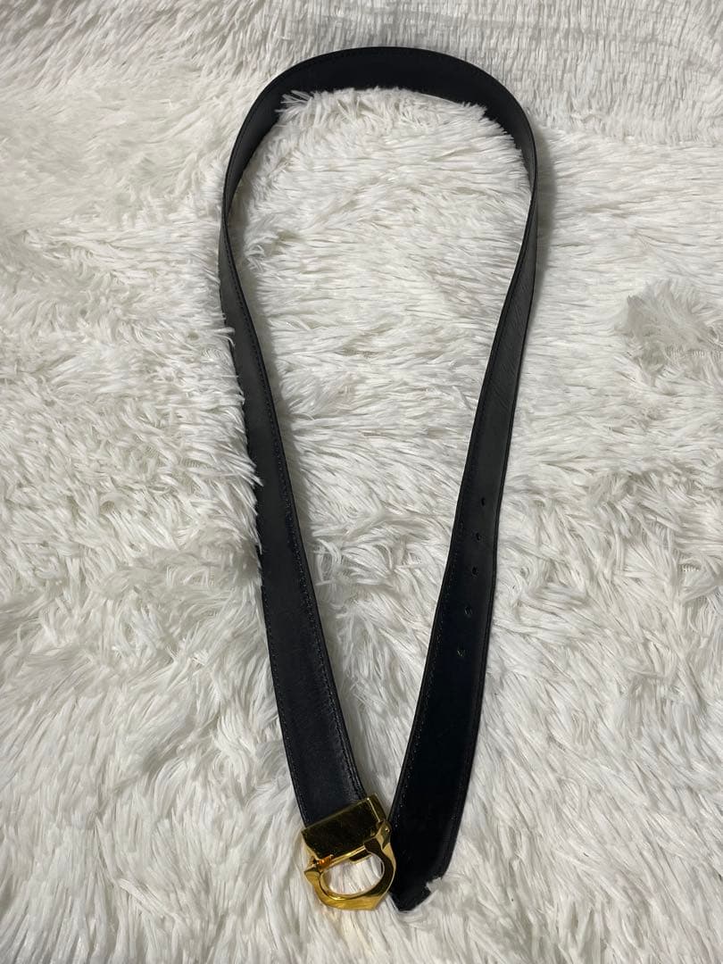 カルティエ must de Cartier 本革　レザーベルト 黒 ゴールド金具