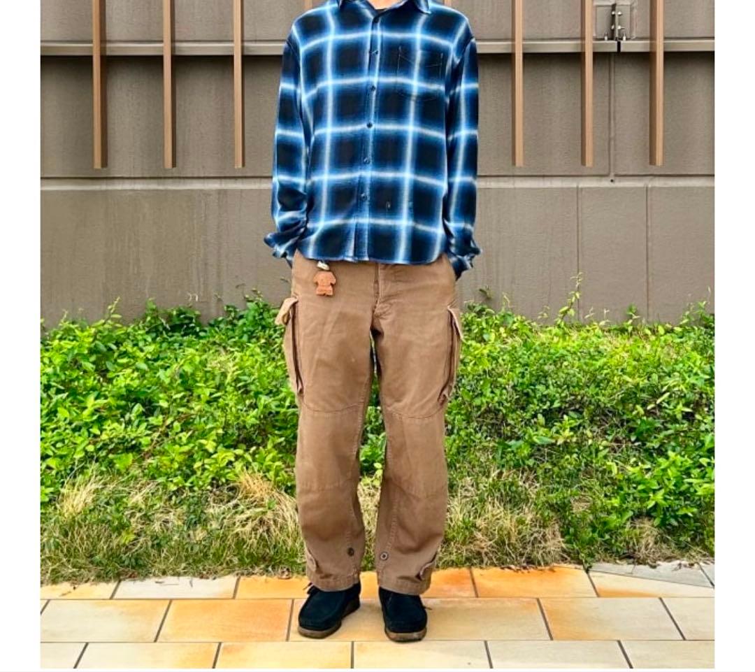 REMI RELIEF BEAMS PLUS シャドウチェックシャツ 黒 青