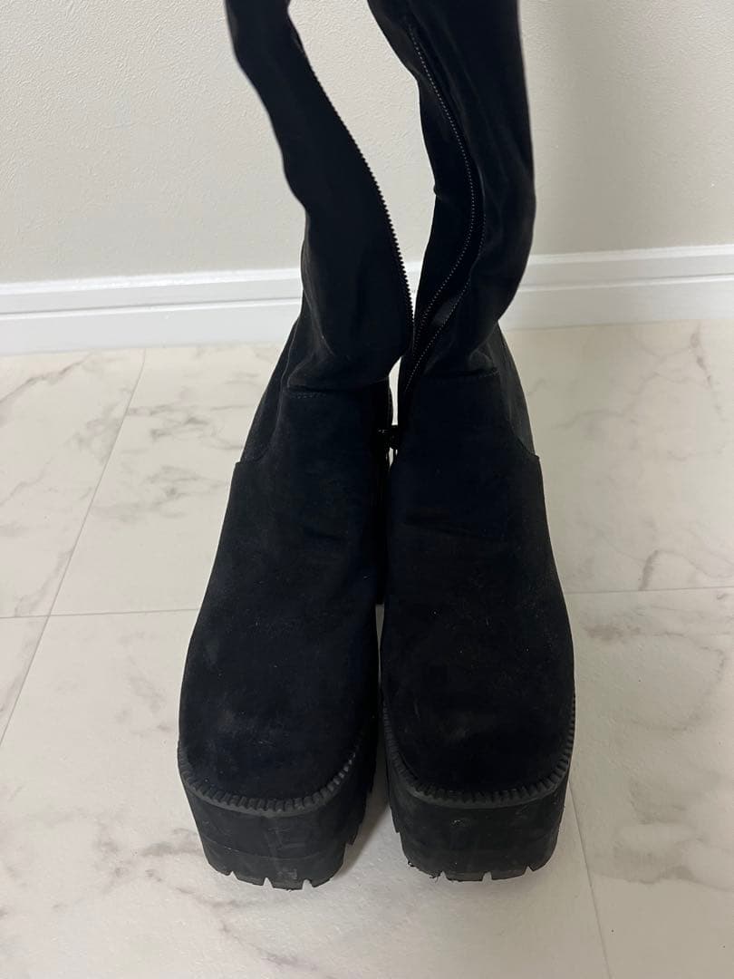 EMODA スクエアフィットロングブーツ mサイズ 実物写真あり